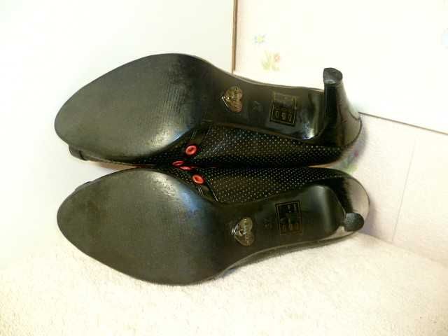 Туфли - босоножки Morgan с открытым носком черные-красные 24см