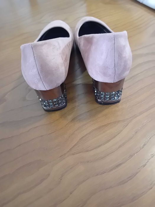 Sapatos de Cerimónia Femininos – Rosa, Salpara Médio com Brilhantes
