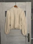 Sweter z baskina kremowy ZARA