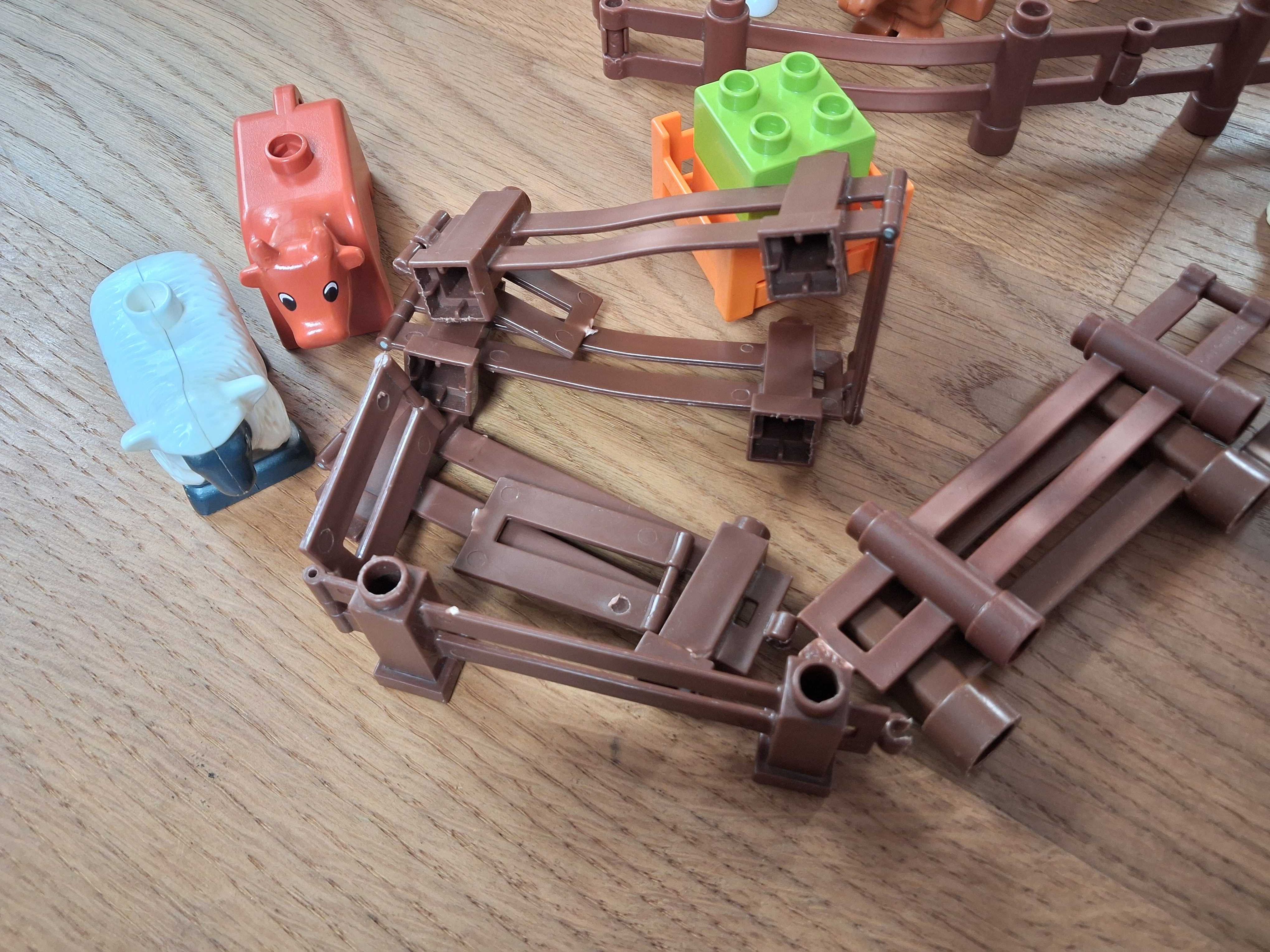 Klocki lego duplo zwierzęta farma ogrodzenie koń świnia owca krowa