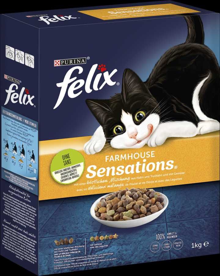 Felix sensations 1kg kurczak , indyk i warzywa purina dla kotów