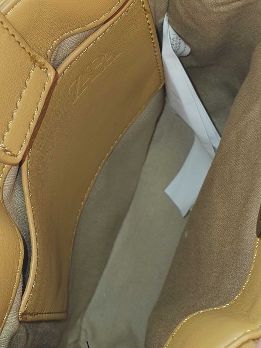 ZARA – Mini Pikowana Torebka Na Ramię - Musztarda