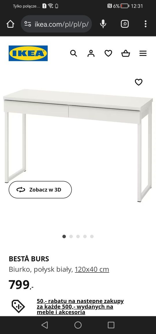Biurko/Toaletka IKEA biała