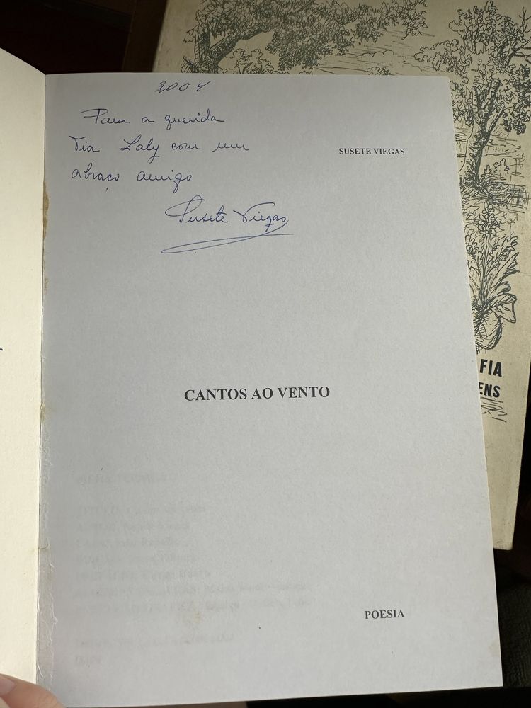 livro de Susete Viegas - Cantos ao Vento.