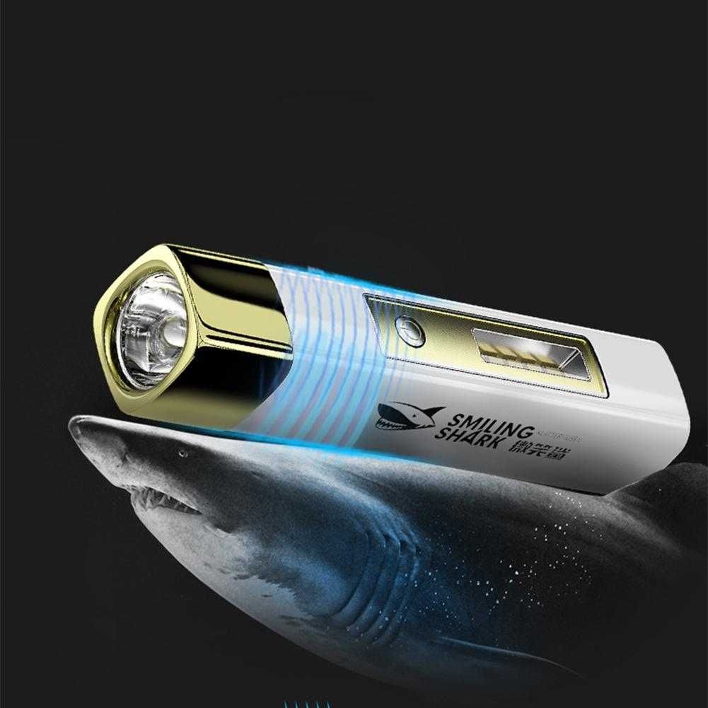 Светодиодный фонарик  + PowerBank Smiling Shark 867A c USB зарядкой.
