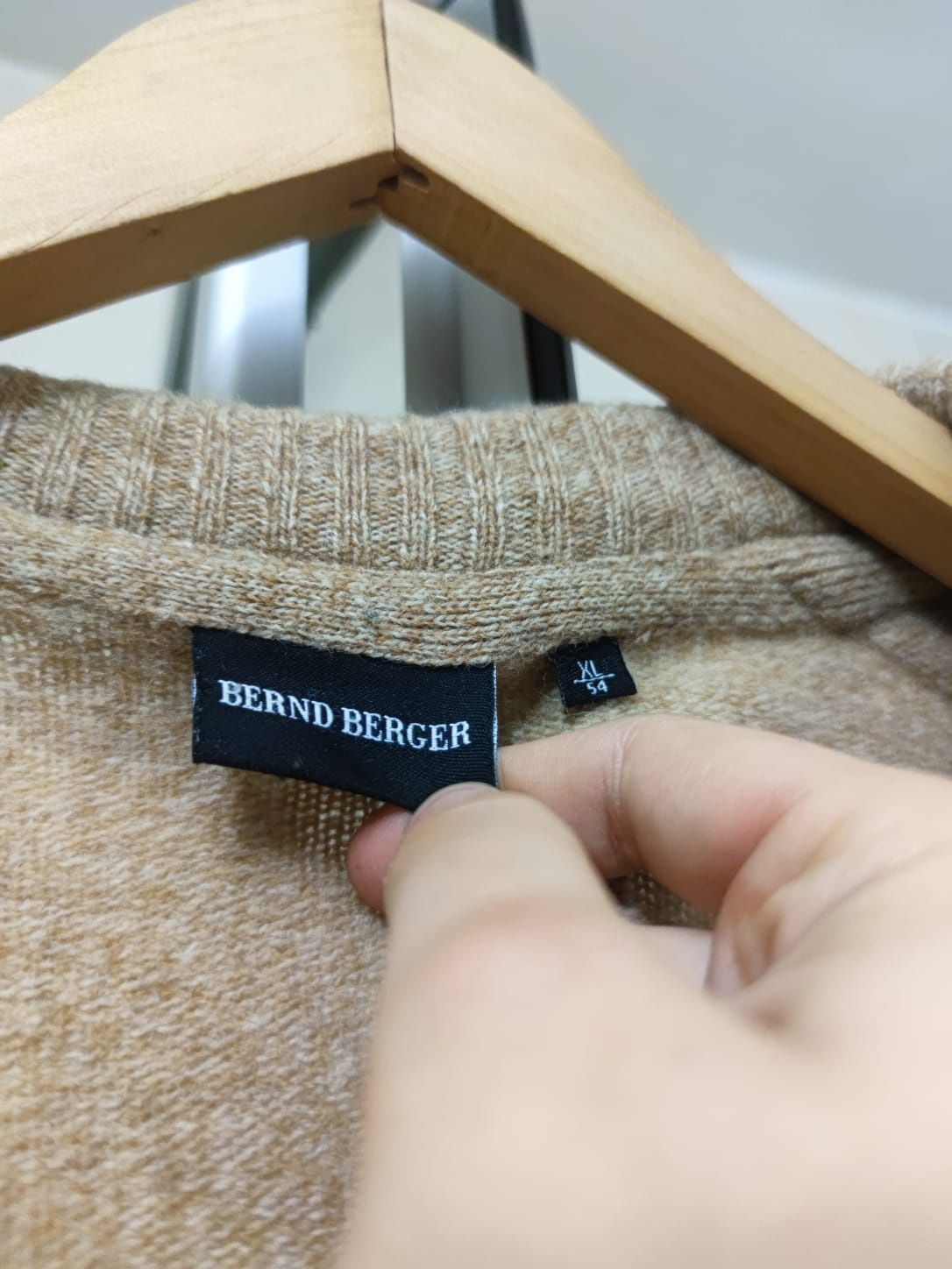 Sweter klasyczny XL Bernd Berger męski rozsuwany suwak zasuwany z dług