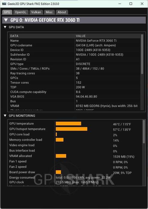 PALIT RTX 3060 TI 8GB RAM - jak nowa