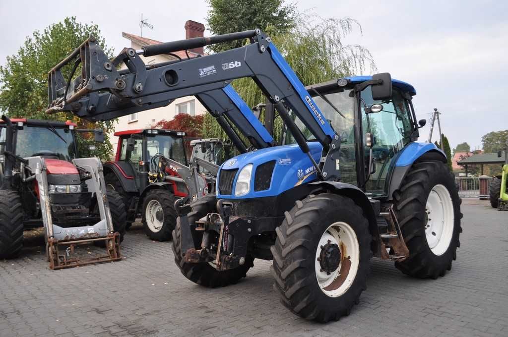 NEW HOLLAND T6.140 + QUICKE Q56 / Przedni TUZ / Klimatyzacja /