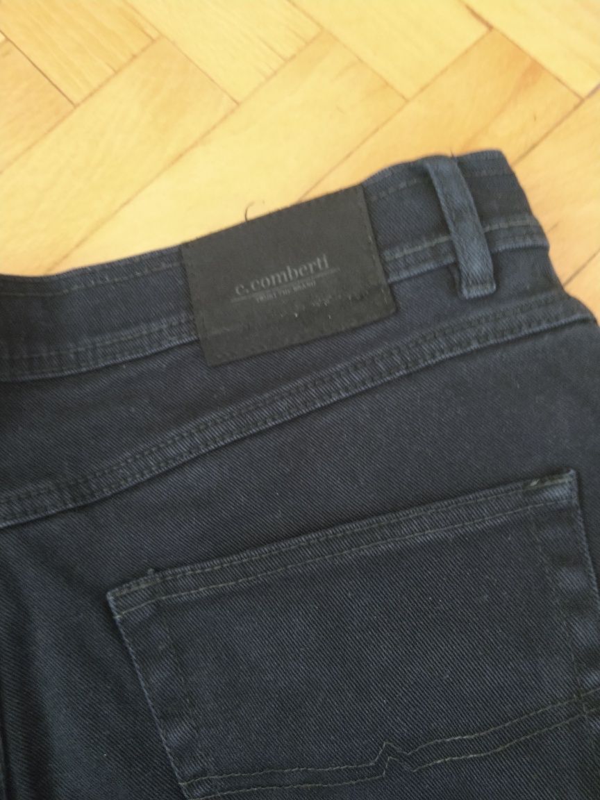 Czarne spodenki męskie jeans 92 w pasie