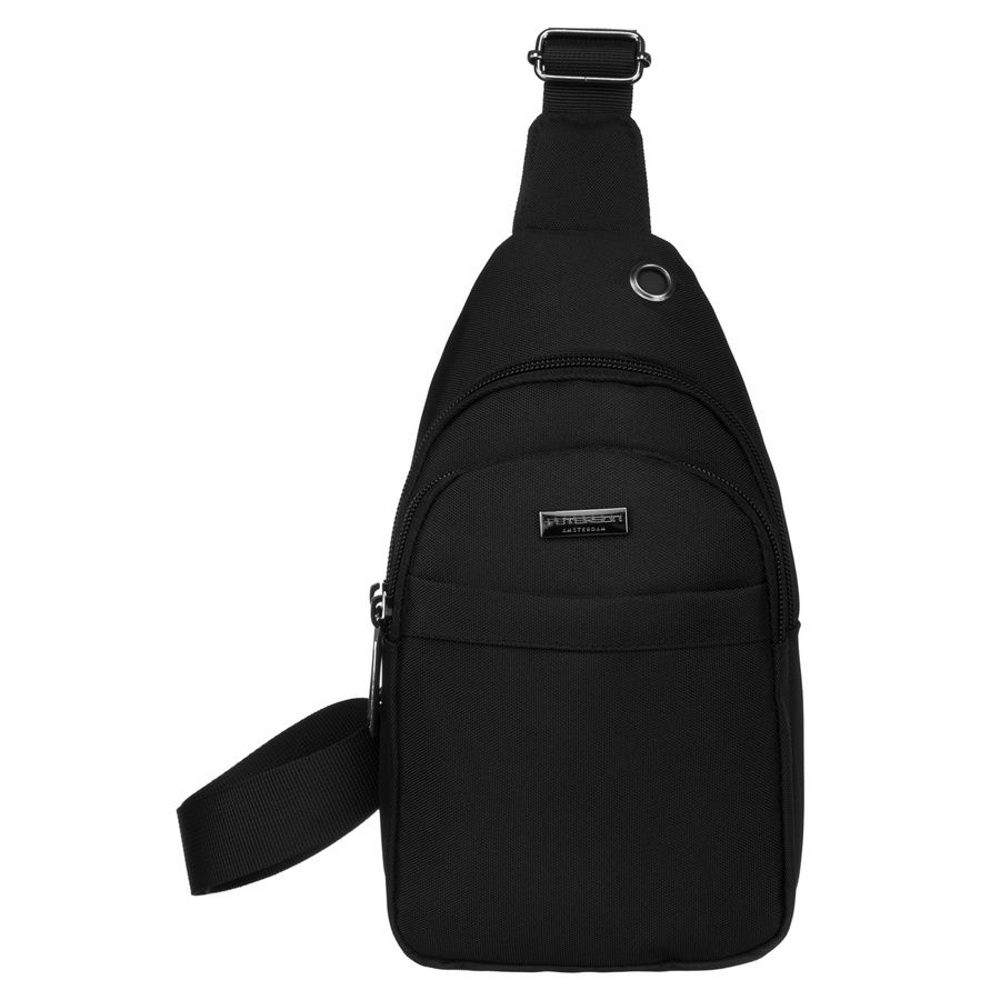 mała torba na ramię sling bag męska w czarnym kolorze - peterson
