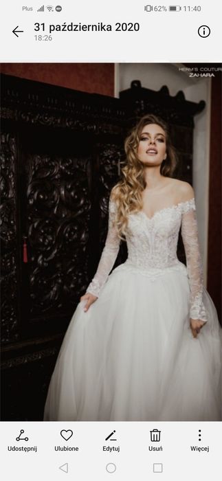 Suknia ślubna  długi rękaw Herm's Bridal COUTURE ZAHARA r. 36