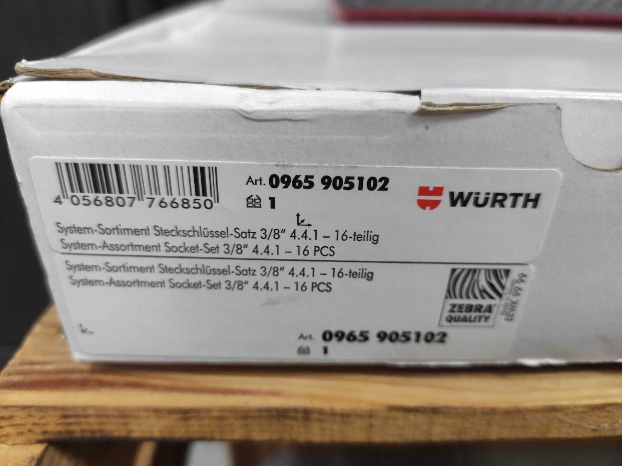 Wurth - Zestaw systemowy 4.4.1, klucz nasadowy 3/8 cala 16 ELEMENTÓW