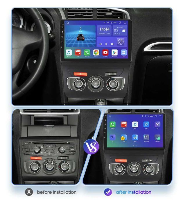 Radio Android 12 Citroen C4 2 B7 2013:2016r  gps wifi bluetooth PROM