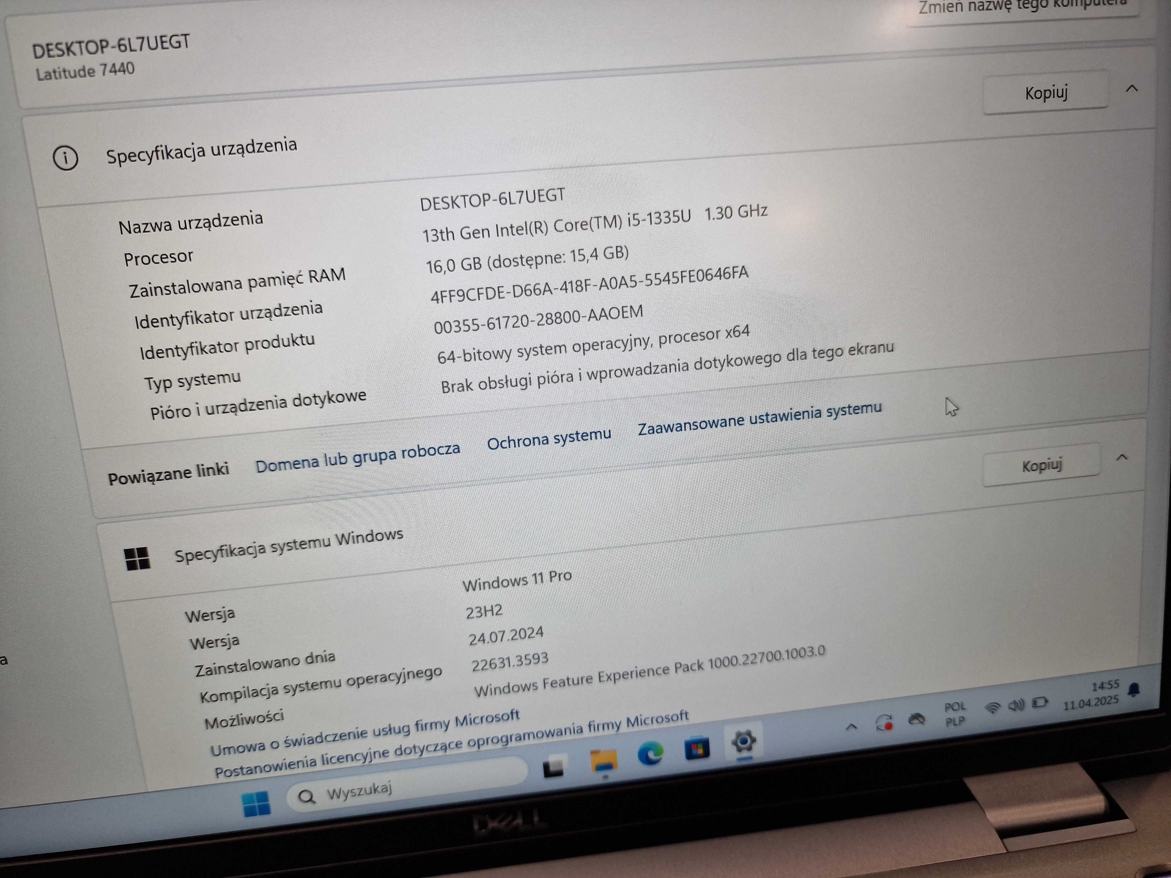 DELL LATITUDE 7440/ i5-1335U/ 16GB/ 512GB/ Iris Xe/ W11P/ 14" FHD/ A++