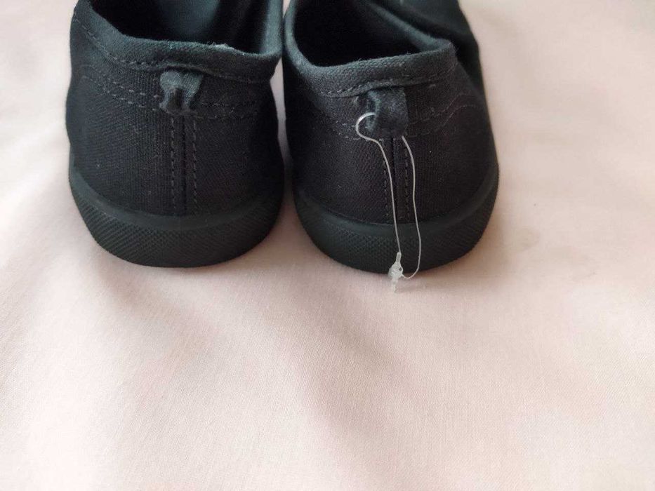 Мокасини 32р. 21см чорні кеди тапки змінне взуття тапочки на липучці