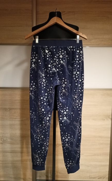 Ciepłe welurowe spodnie od piżamy. Rozmiar S/M.