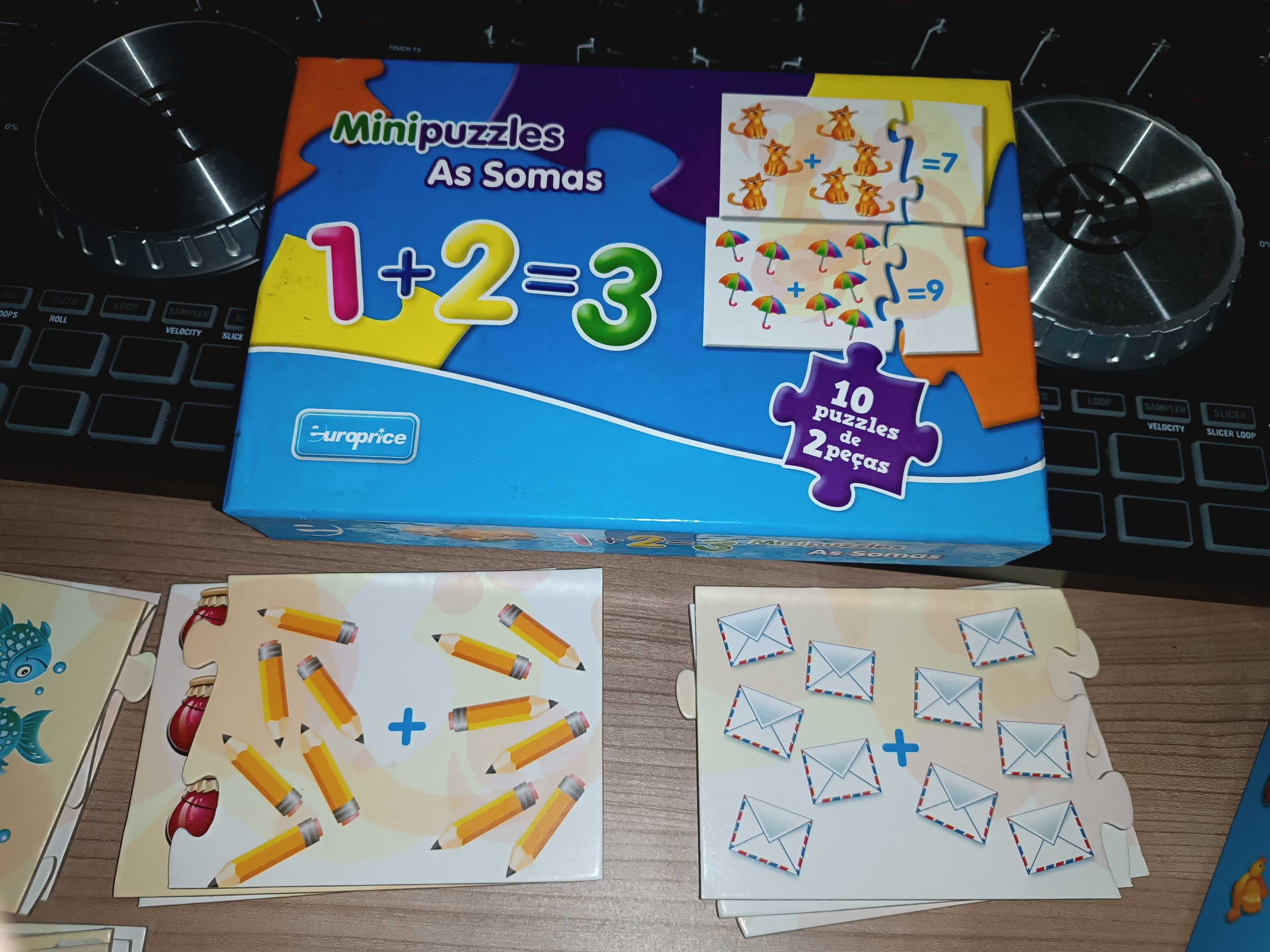 Minipuzzles de somas feito para crianças