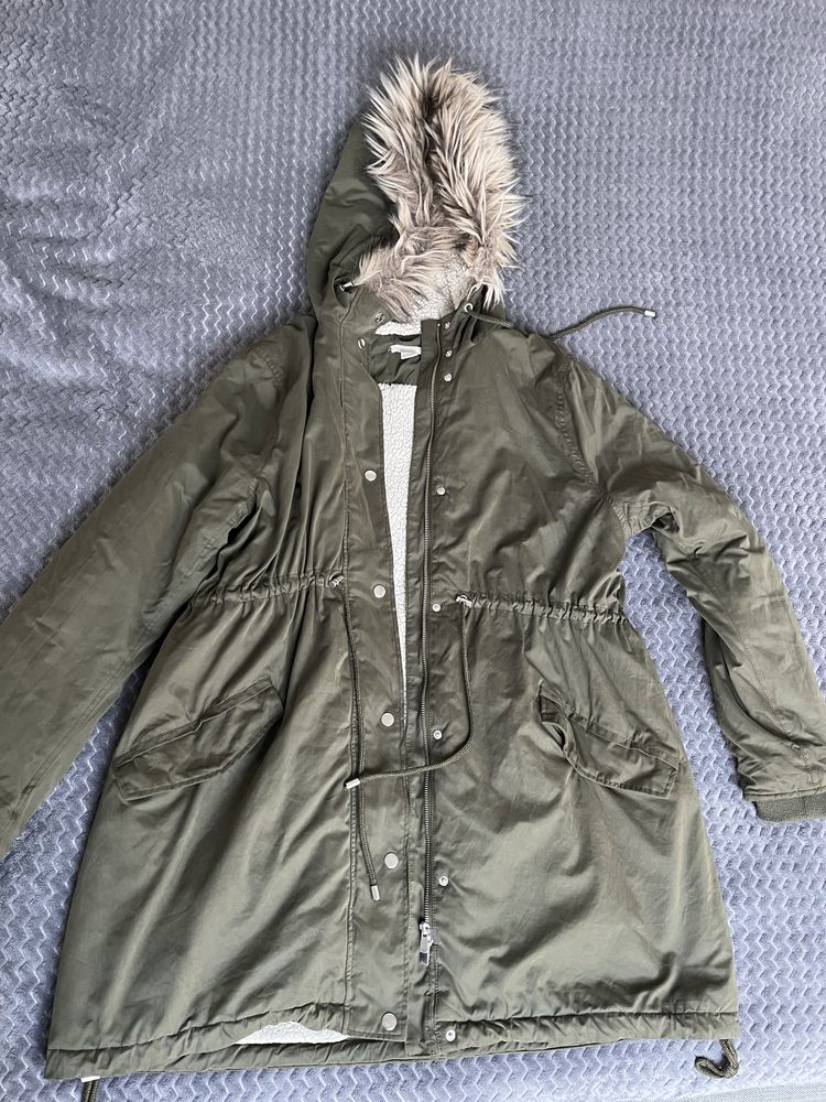 Kurtka ciążowa zimowa parka HM H&M mama rozm L