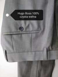 Spodnie Hugo Boss 48 W32 100% wełna eleganckie beżowe garniturowe