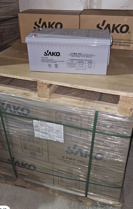 Гелевий тяговий акумулятор Sako 12 V 200 Ah GEL тяговый аккумулятор