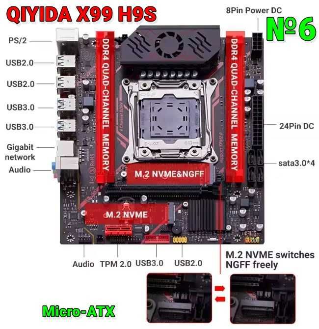 Комплект 2011 х99 2680v4 1650v4 2667v4 DDR4 32GB