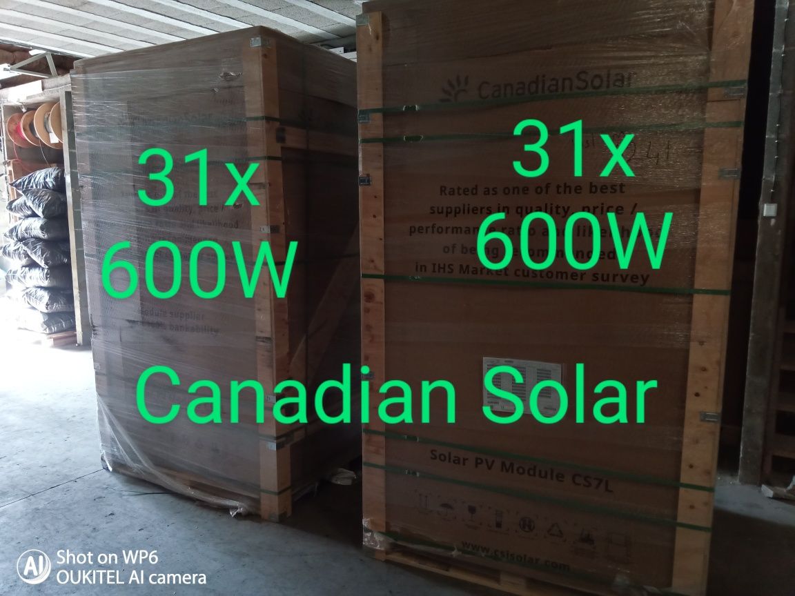 Canadian Solar 590W 600W Painel Fotovoltaico Mono Monocristalino Half