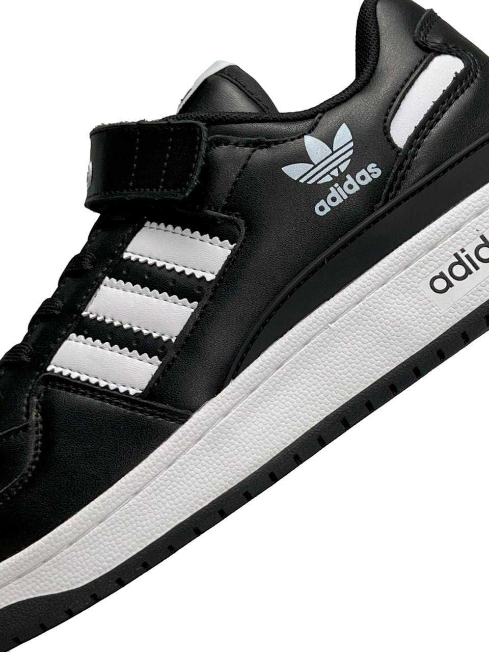 Чоловічі кросівки adidas forum 84 low all black white чорні білі