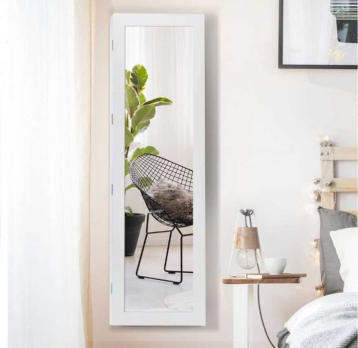 Szafka na biżuterię z lustrem 30 x 8,5 x 106 cm COSTWAY