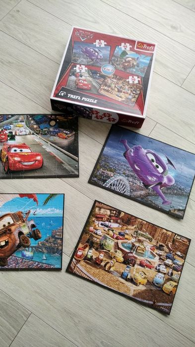 Cztery układanki cars McQueen 4w1 puzzle