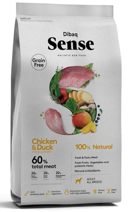 Dibaq Chicken & Kaczka. 100% naturalna karma dla psów. 2 kg