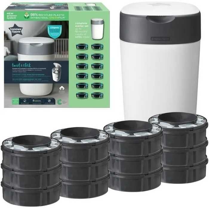 Kosz na zużyte pieluchy Tommee Tippee Twist&Click + 12 wkładów NOWY