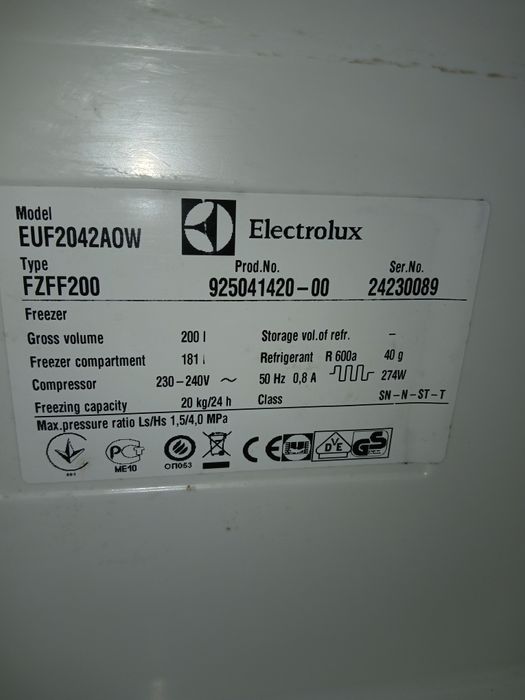 Zamrażarka Elektrolux szufladowa 200 litrów wysokość 155cm