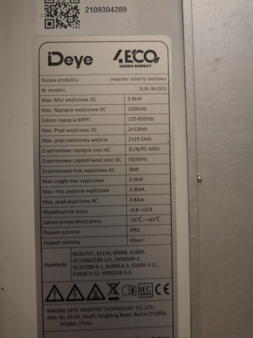 Falownik, inwerter Deye 3.9 KW