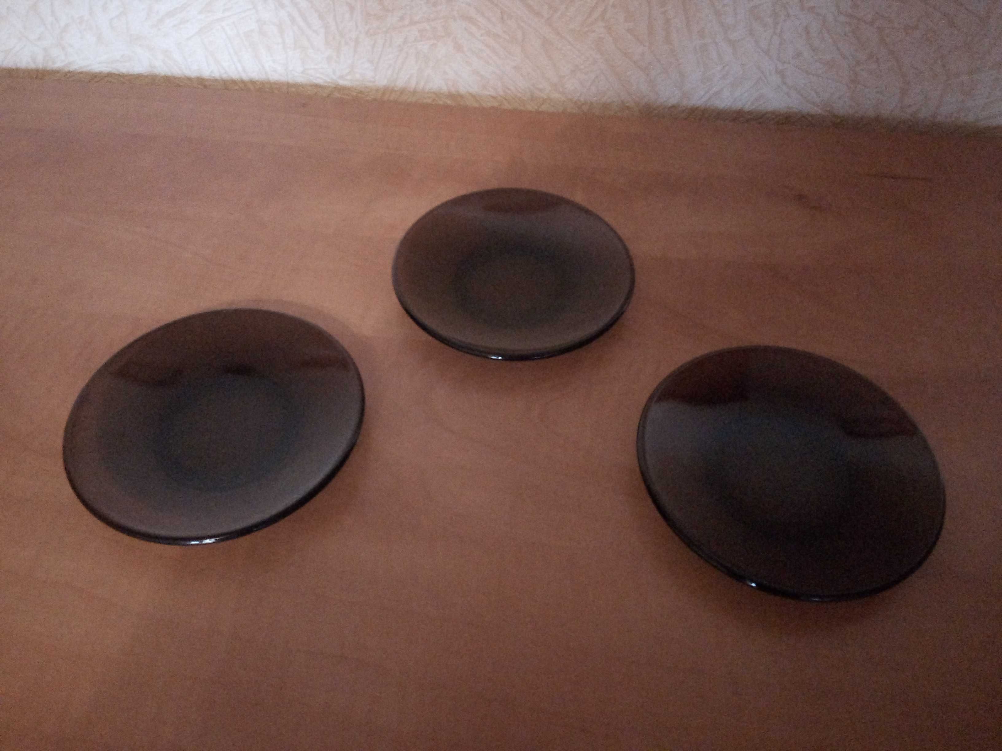 Spodki Talerzyki Brązowe Szkło Duralex Cena za 3