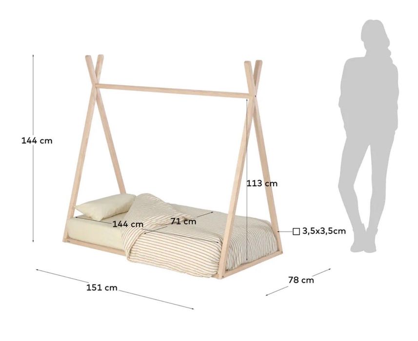Łóżeczko dziecięce tipi 140x70