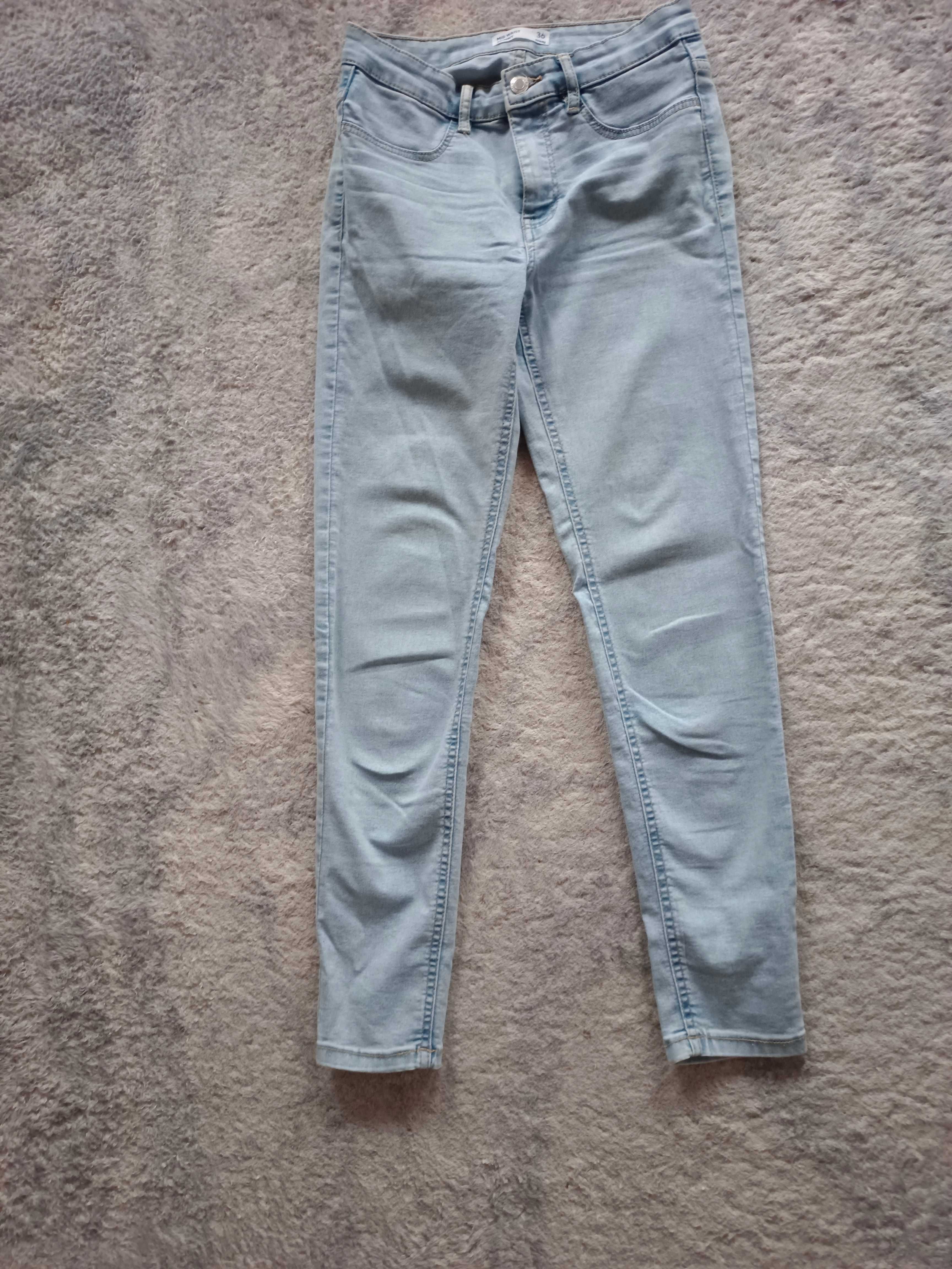 Jeansy  skinny blue Sinsay 36,s miękki jeans, dopasowują się do figury