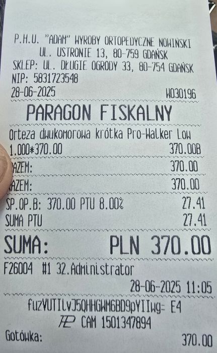 Orteza-But ortopedyczny Pro-Walker Low Timago pompowany.