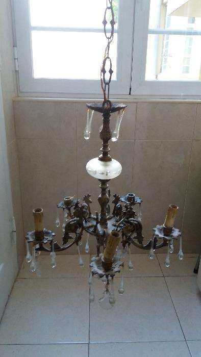 Lustre em bronze anos 40 em optimo estado