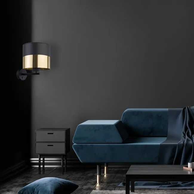 Kinkiet Londyn czarno-złoty E27 TK Lighting z włącznikiem