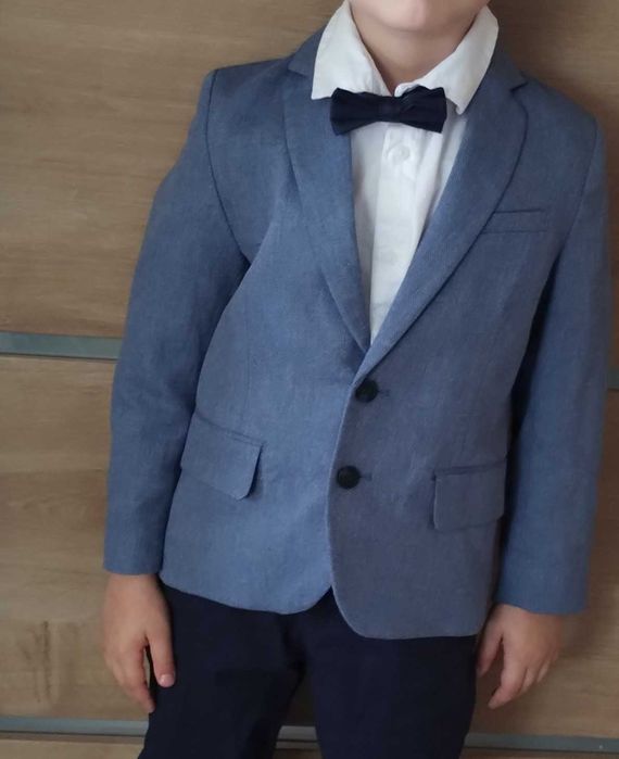 Zestaw elegancki marynarka hm plus kamizelka koszula i mucha