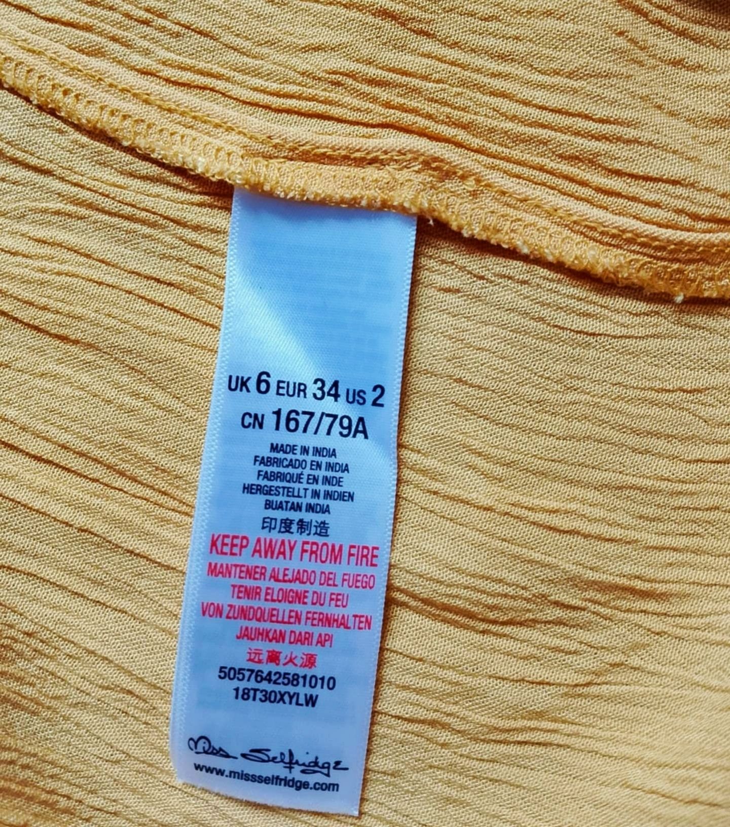 Długa żółta sukienka Miss Selfridge rozmiar XS/34