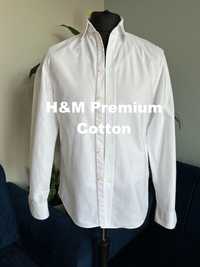 H&M Premium Cotton biała koszula męska S/M