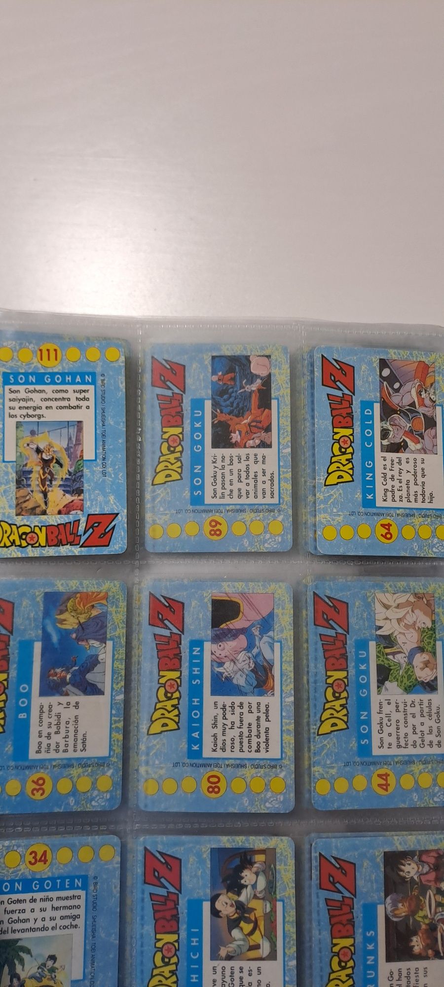 Dragonball Z cartas