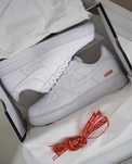 AF1\Powietrze*airDamskieNikeForce1SupremeWhite UnisexTrampki Rozm.44