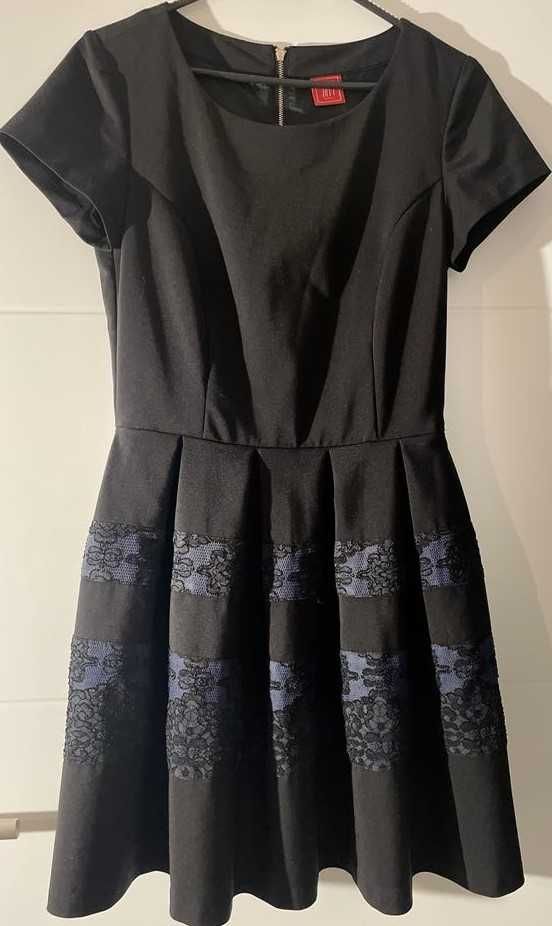 sukienka krótka elegancka TIFFI, XS/S, czarna, koronka