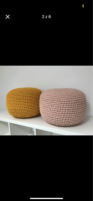 Pufa na szydełku, ręcznie robiona.