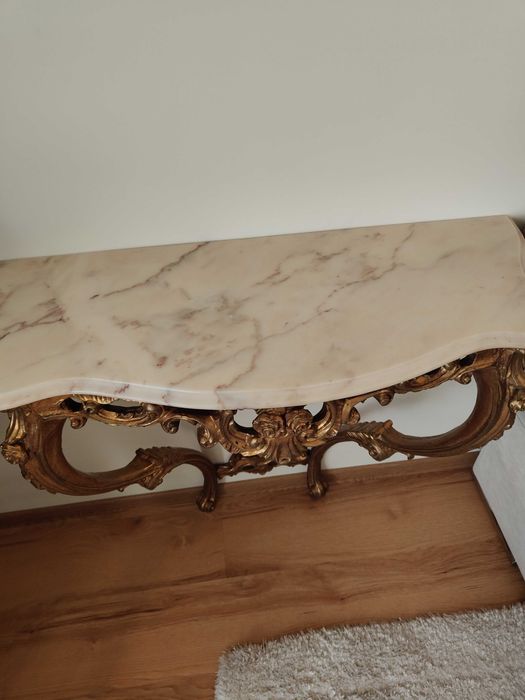 Konsola antyk z marmurowym blatem