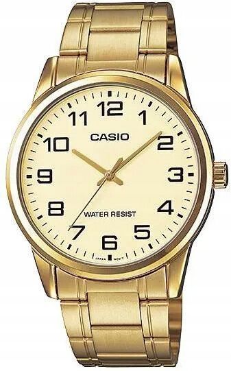 Zegarek Męski Casio Altman+box +grawer Stalowy Cyfry Bransoleta Złoty