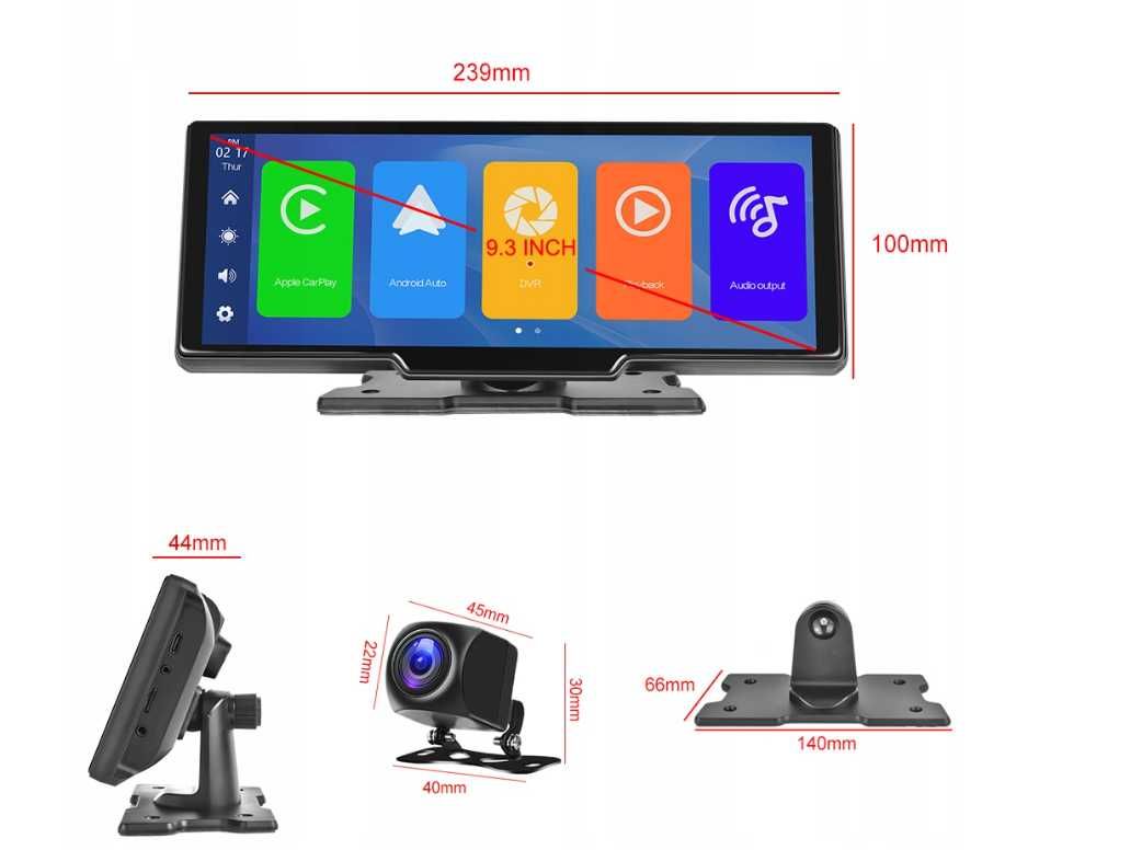 Radio stacja multimedialna Monitor Android Auto Apple Carplay DVR