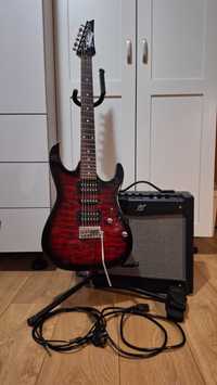 Gitara elektryczna Ibanez GIO + Combo Fender Mustang 20W + dodatki